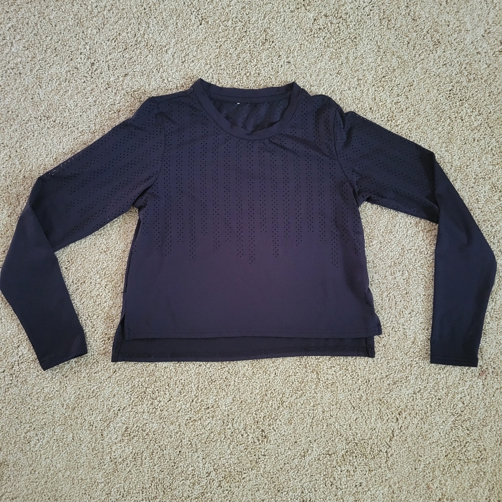 Zyia black chillcicle crop long sleeve XS